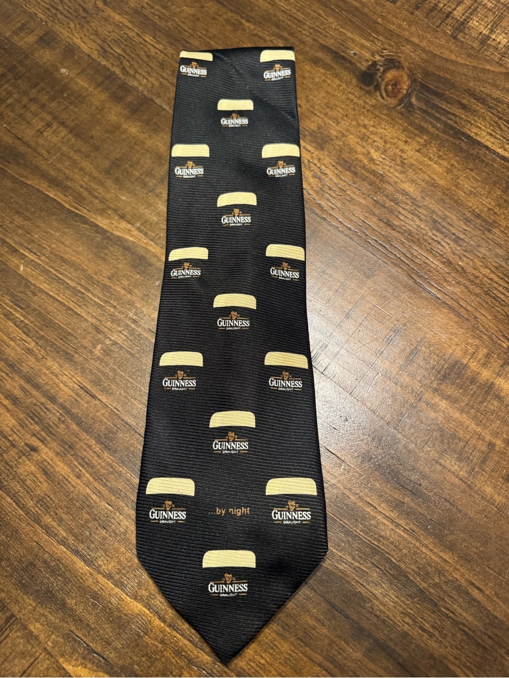 Guinness Black Tie with Gold Pint Motif
